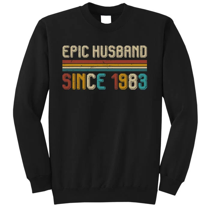 Husband 1983 40th Wedding Anniversary For Him Cotton Gift Tall Sweatshirt