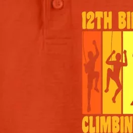 Happy 12 Birthday 12 Year Old Climber Climbing 12th Birthday Dry Zone Grid Performance Polo