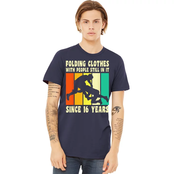 Happy 16 Birthday 16 Year Old Vintage Wrestling 16 Birthday Premium T-Shirt