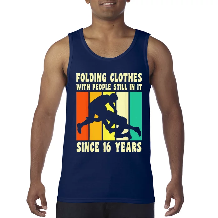 Happy 16 Birthday 16 Year Old Vintage Wrestling 16 Birthday Tank Top