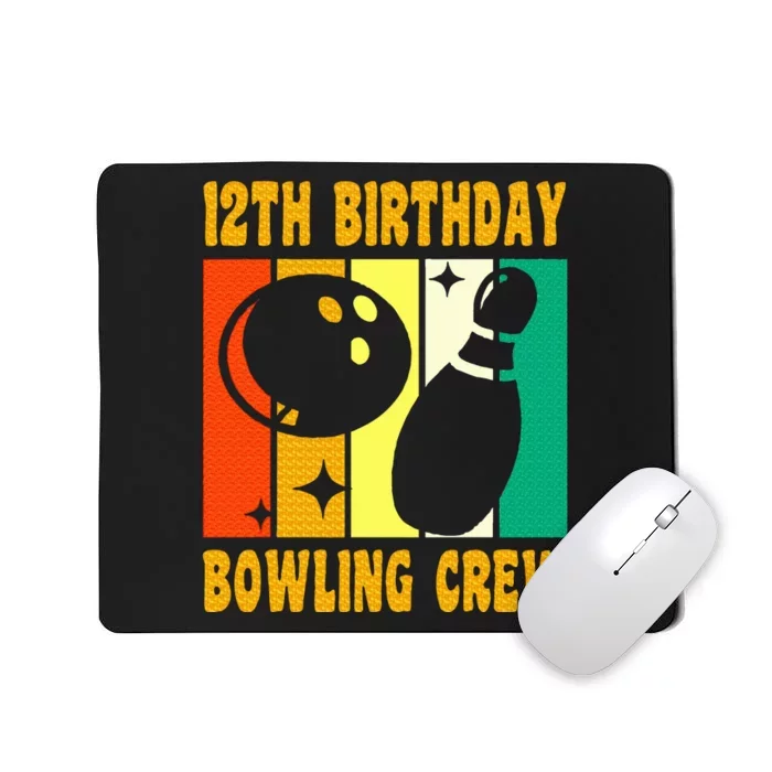 Happy 12 Birthday 12 Year Old Vintage Bowling 12th Birthday Mousepad