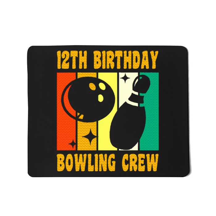 Happy 12 Birthday 12 Year Old Vintage Bowling 12th Birthday Mousepad