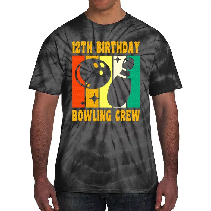 Happy 12 Birthday 12 Year Old Vintage Bowling 12th Birthday Tie-Dye T-Shirt