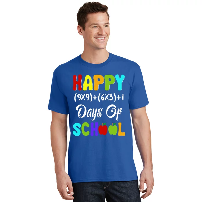 Happy 100 Days Of School Multiplication Math Teacher Funny Gift T-Shirt