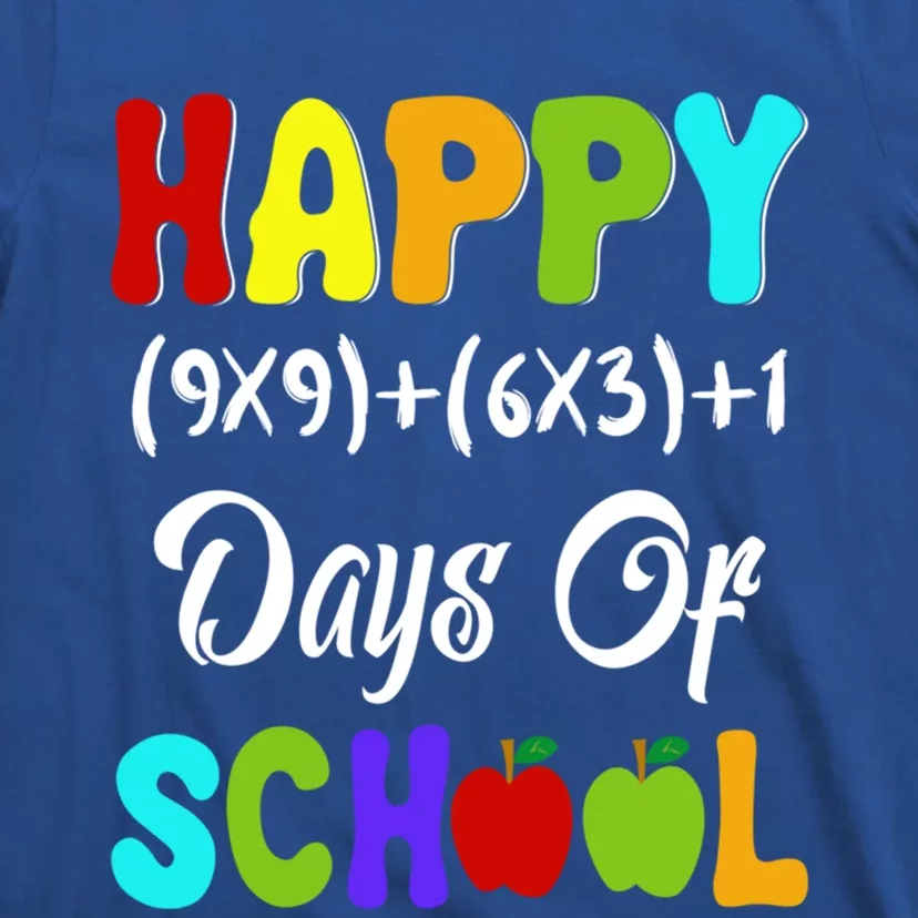 Happy 100 Days Of School Multiplication Math Teacher Funny Gift T-Shirt