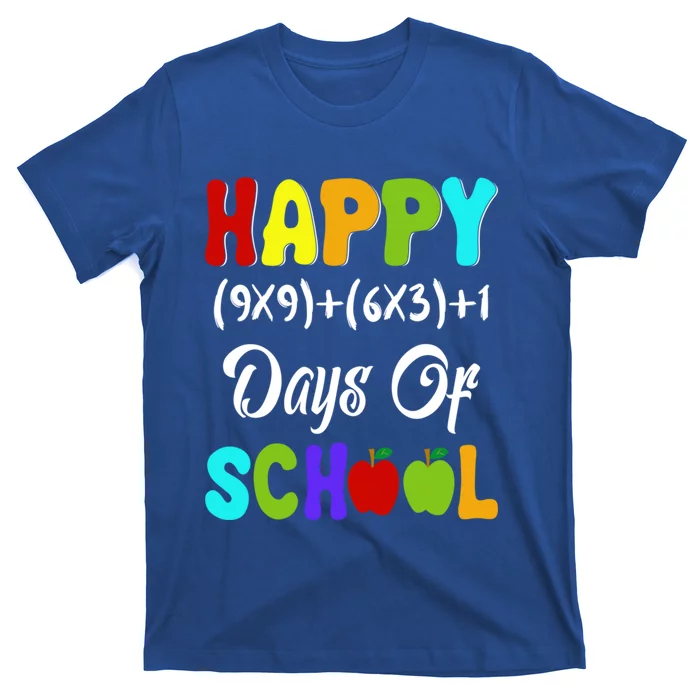 Happy 100 Days Of School Multiplication Math Teacher Funny Gift T-Shirt