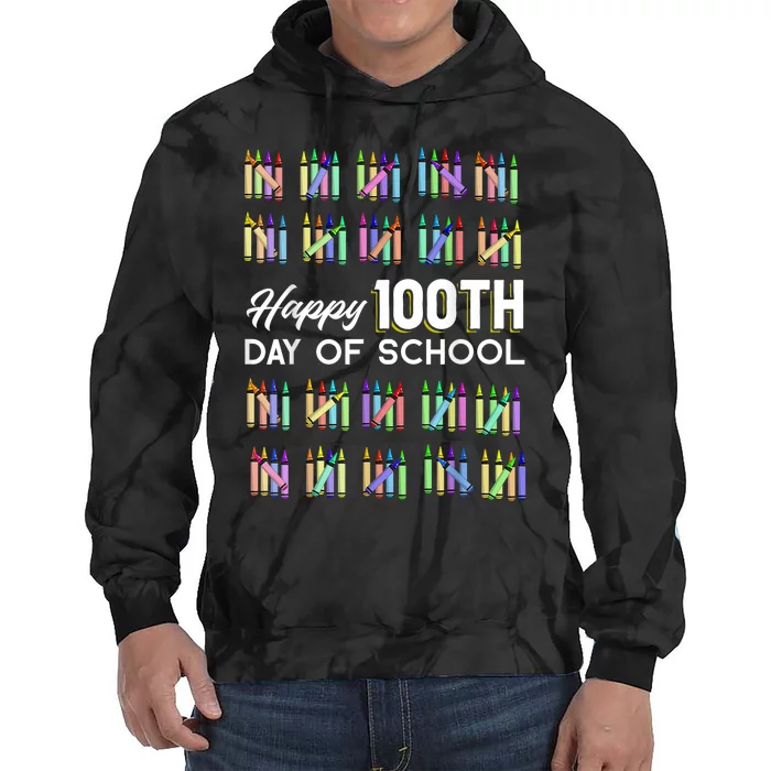 Happy 100th Day Of School Student Gift 100 Days Of School Tie Dye Hoodie