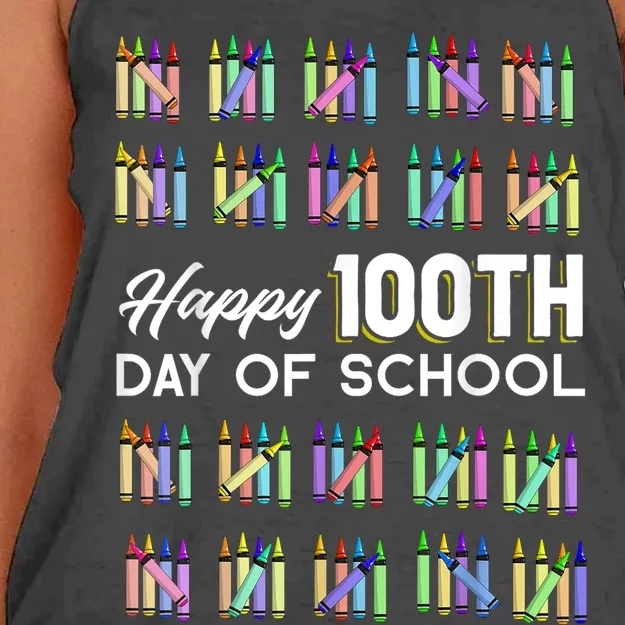 Happy 100th Day Of School Student Gift 100 Days Of School Women's Knotted Racerback Tank