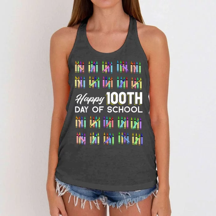 Happy 100th Day Of School Student Gift 100 Days Of School Women's Knotted Racerback Tank