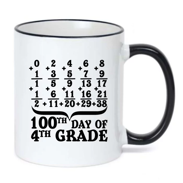 Happy 100th Day Of 4th Grade Math Teachers Students 100 Days Gift Black Color Changing Mug