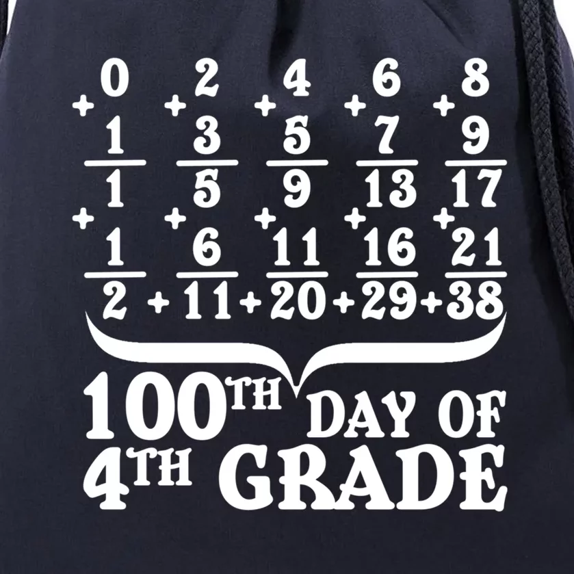 Happy 100th Day Of 4th Grade Math Teachers Students 100 Days Gift Drawstring Bag