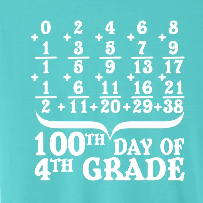 Happy 100th Day Of 4th Grade Math Teachers Students 100 Days Gift ChromaSoft Performance T-Shirt