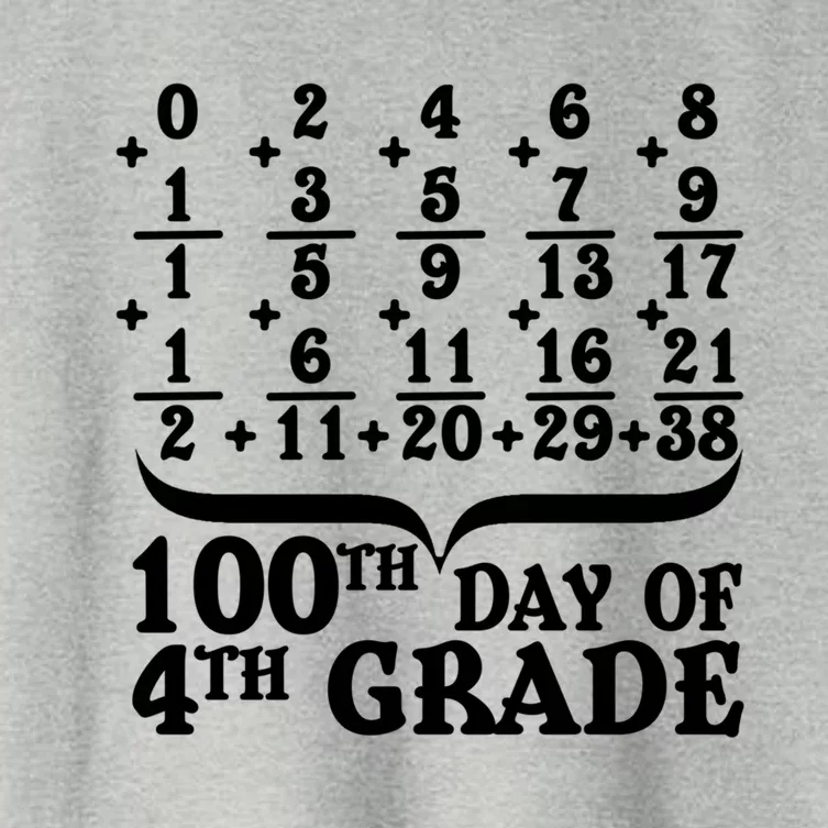 Happy 100th Day Of 4th Grade Math Teachers Students 100 Days Gift Women's Crop Top Tee