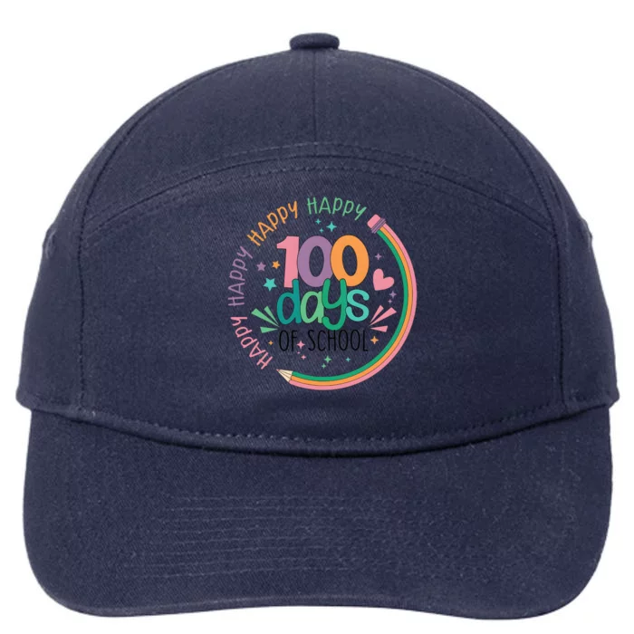 Happy 100 Days Of School Teacher Life Back To School 7-Panel Snapback Hat