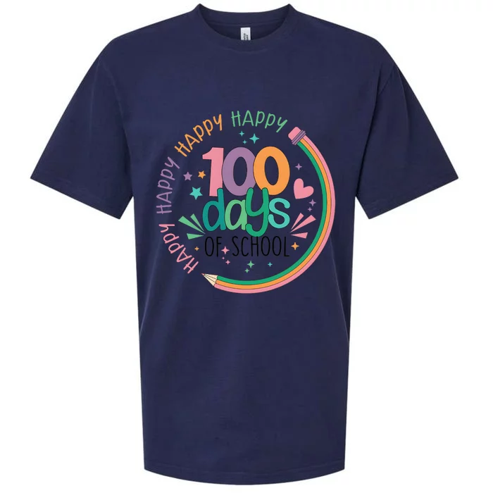 Happy 100 Days Of School Teacher Life Back To School Sueded Cloud Jersey T-Shirt