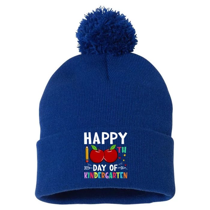 Happy 100th Day Of Kindergarten 100 Days Of School Teacher Meaningful Gift Pom Pom 12in Knit Beanie