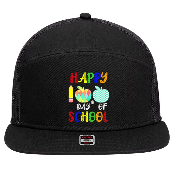 Happy 100th Day Of School 7 Panel Mesh Trucker Snapback Hat