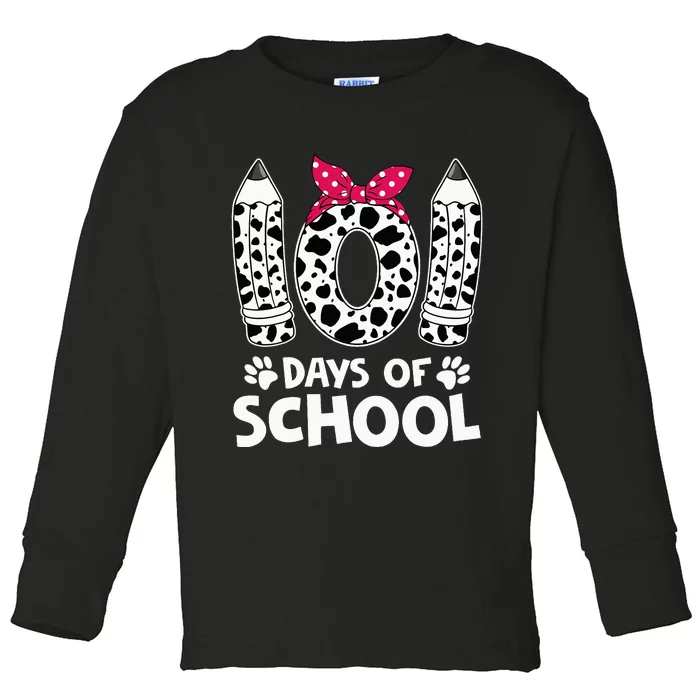 Happy 101 Days Of School Funny Student Teacher Gifts Toddler Long Sleeve Shirt