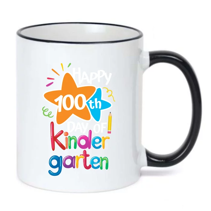 Happy 100th Day Of Kindergarten For Teacher And Student Gift Black Color Changing Mug