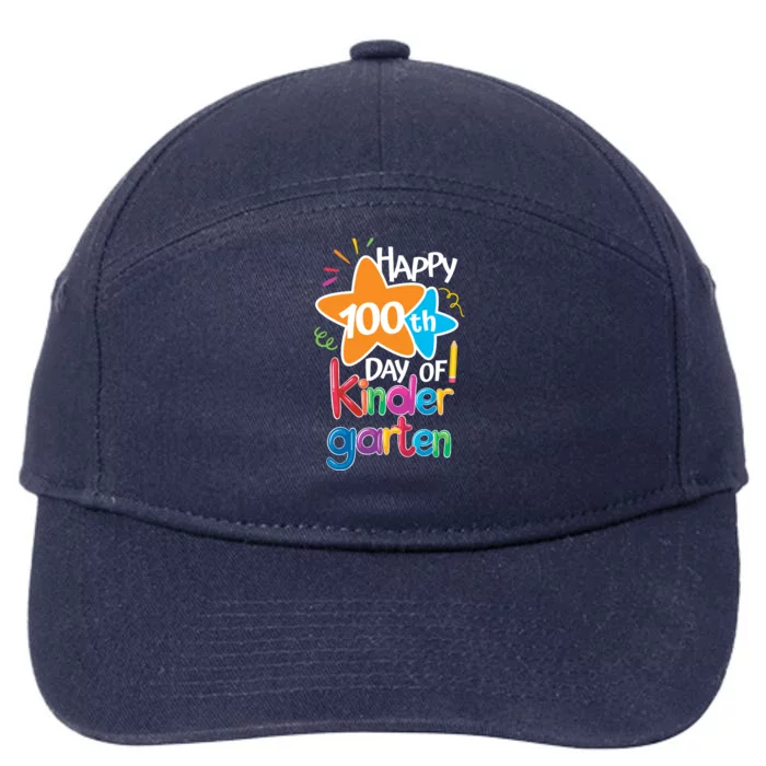 Happy 100th Day Of Kindergarten For Teacher And Student Gift 7-Panel Snapback Hat