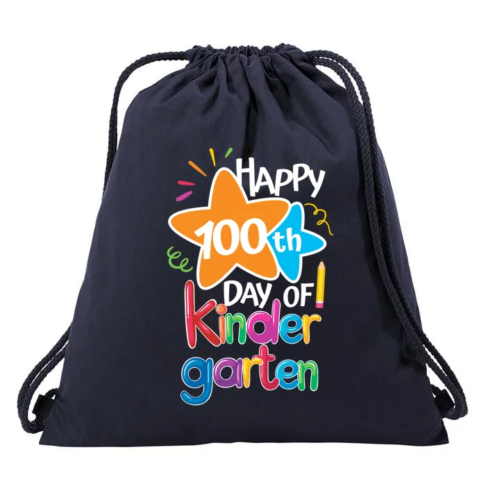 Happy 100th Day Of Kindergarten For Teacher And Student Gift Drawstring Bag