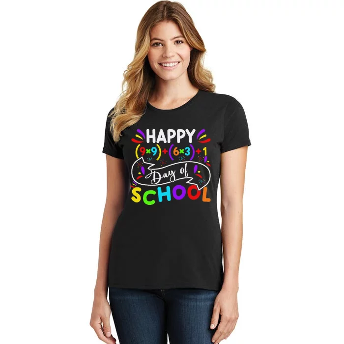 Happy 100 Days of School 100th Math Equation Teacher Women's T-Shirt