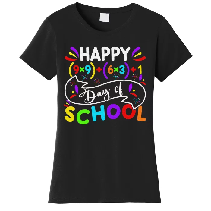 Happy 100 Days of School 100th Math Equation Teacher Women's T-Shirt