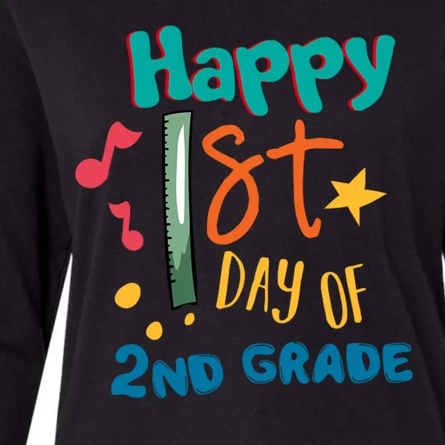 Happy 1st Day Of 2nd Grade Back To School Womens Cotton Relaxed Long Sleeve T-Shirt