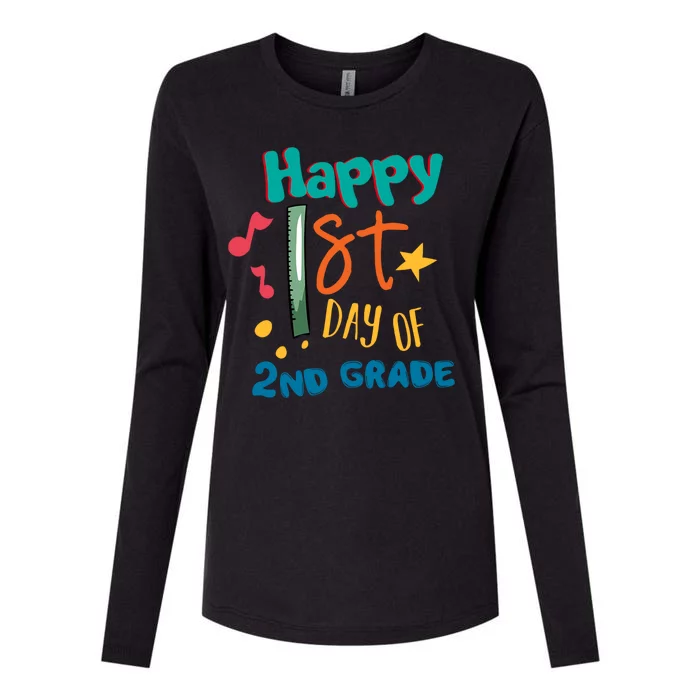 Happy 1st Day Of 2nd Grade Back To School Womens Cotton Relaxed Long Sleeve T-Shirt