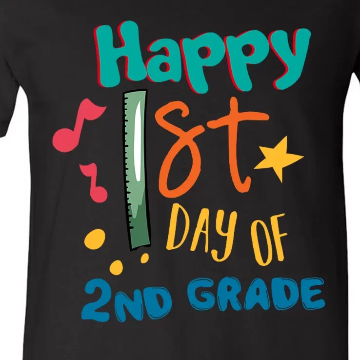 Happy 1st Day Of 2nd Grade Back To School V-Neck T-Shirt