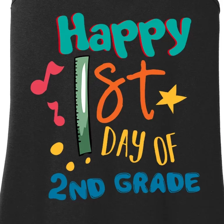 Happy 1st Day Of 2nd Grade Back To School Ladies Essential Tank