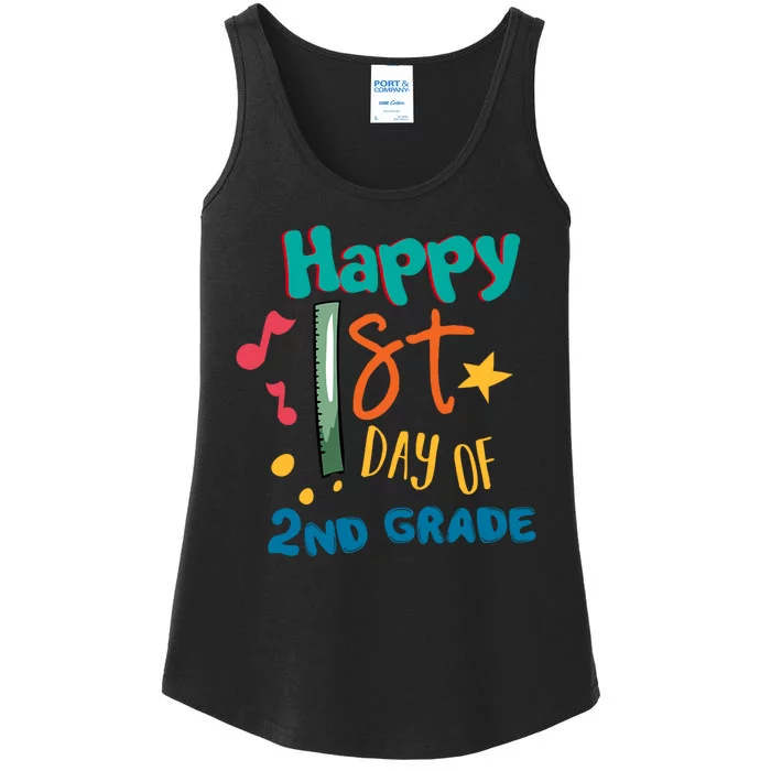 Happy 1st Day Of 2nd Grade Back To School Ladies Essential Tank