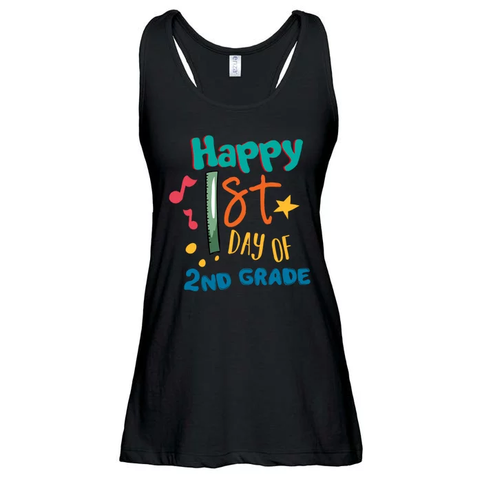 Happy 1st Day Of 2nd Grade Back To School Ladies Essential Flowy Tank