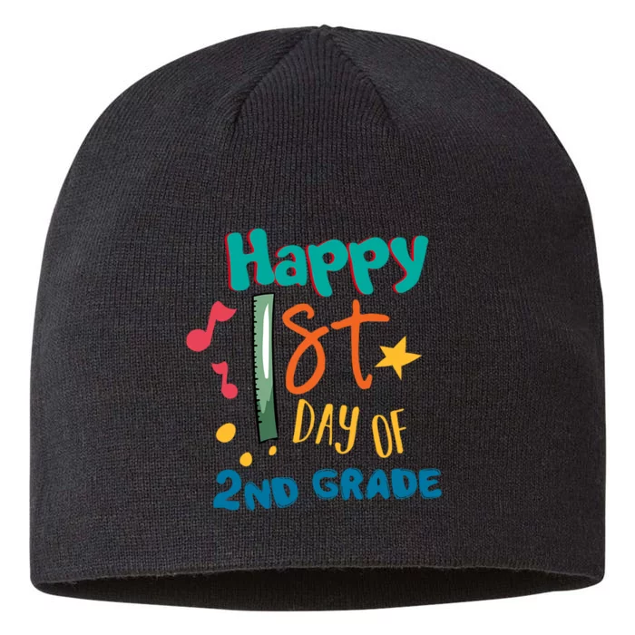 Happy 1st Day Of 2nd Grade Back To School 8 1/2in Sustainable Knit Beanie