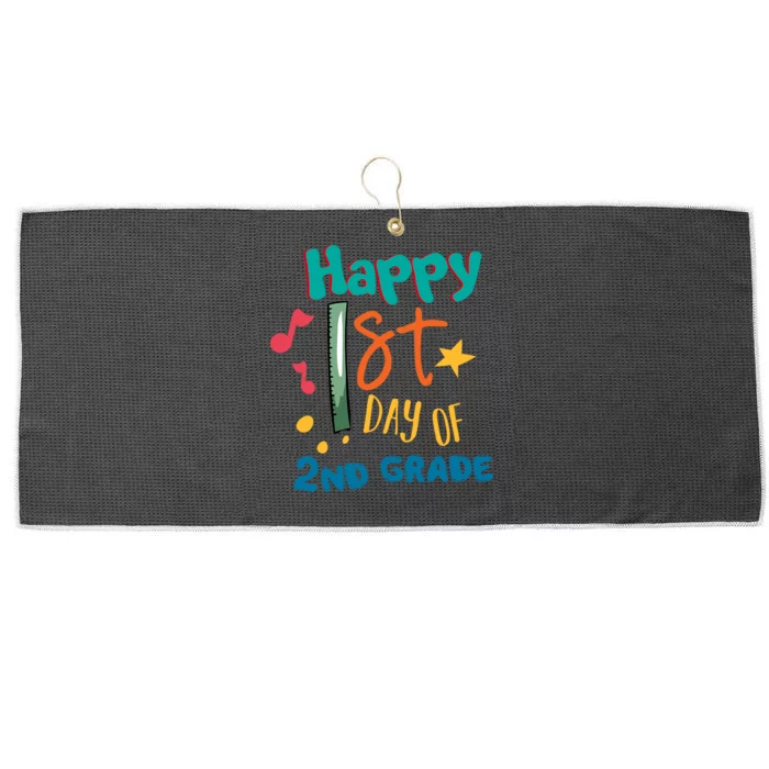 Happy 1st Day Of 2nd Grade Back To School Large Microfiber Waffle Golf Towel