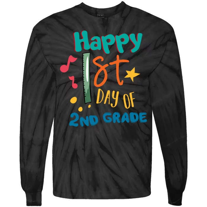 Happy 1st Day Of 2nd Grade Back To School Tie-Dye Long Sleeve Shirt