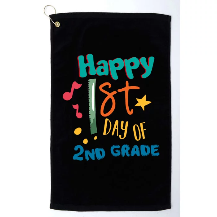 Happy 1st Day Of 2nd Grade Back To School Platinum Collection Golf Towel