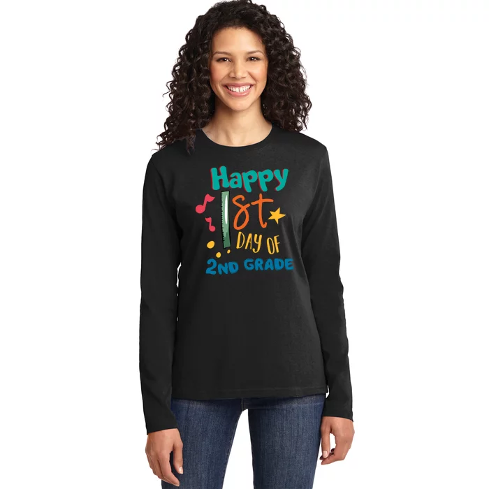 Happy 1st Day Of 2nd Grade Back To School Ladies Long Sleeve Shirt