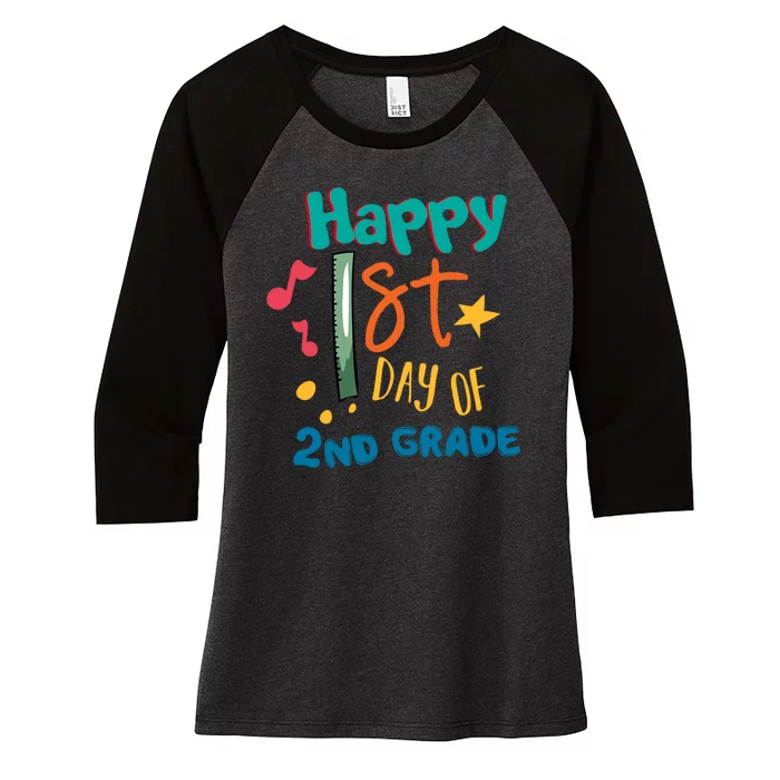 Happy 1st Day Of 2nd Grade Back To School Women's Tri-Blend 3/4-Sleeve Raglan Shirt