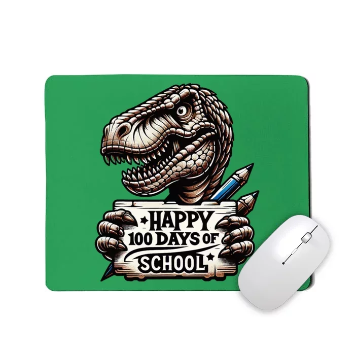 Happy 100 Days Of School Scary Funny Trex For Teachers Mousepad