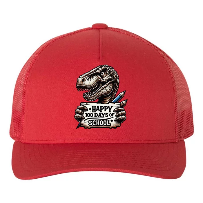 Happy 100 Days Of School Scary Funny Trex For Teachers Yupoong Adult 5-Panel Trucker Hat