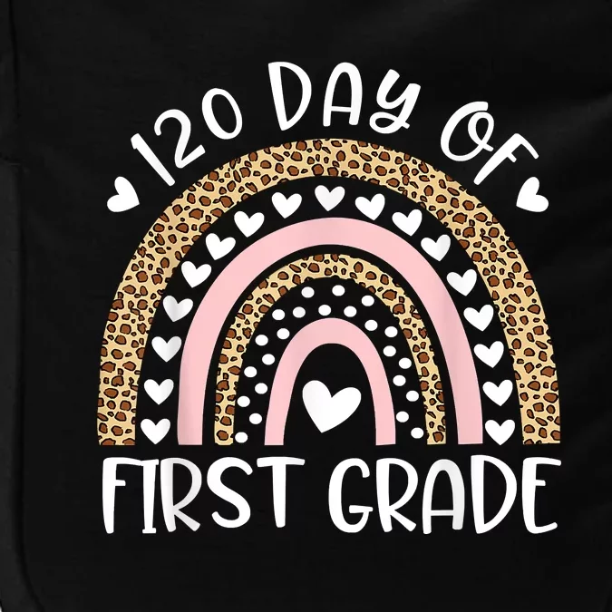 Happy 120th Day Of School Teachers 1st Grade Rainbow Leopard Impact Tech Backpack