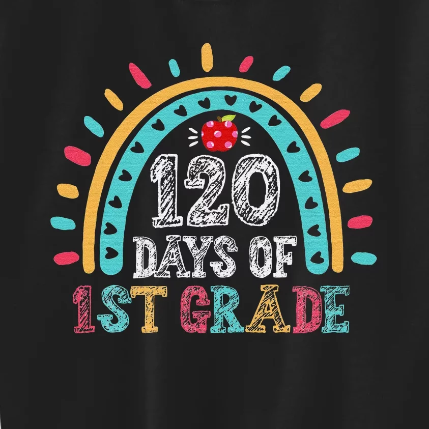 Happy 120th Day of School Rainbow Teacher 120 Day of School Kids Sweatshirt