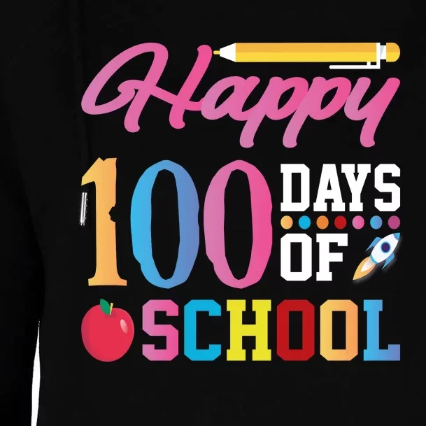 Happy 100 Days Of School Womens Funnel Neck Pullover Hood