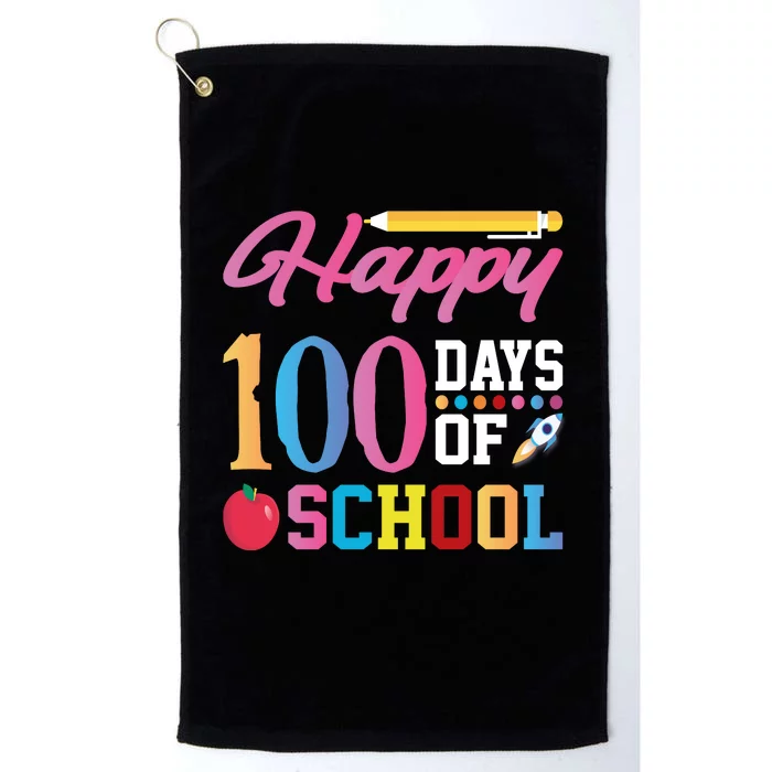 Happy 100 Days Of School Platinum Collection Golf Towel