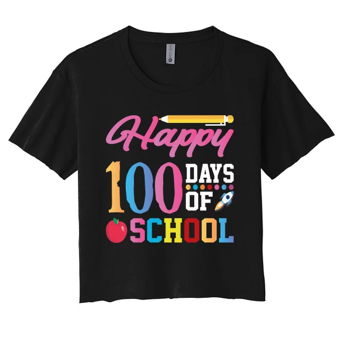 Happy 100 Days Of School Women's Crop Top Tee