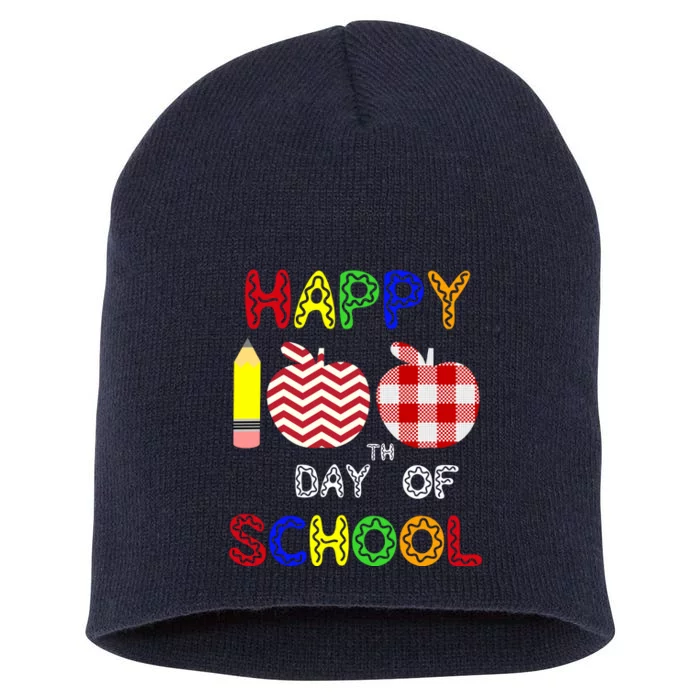 Happy 100th Day Of School Short Acrylic Beanie