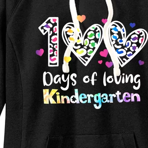 Happy 100th Day Of Kindergarten Teachers 100 Days Women's Fleece Hoodie