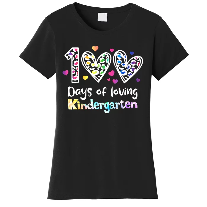 Happy 100th Day Of Kindergarten Teachers 100 Days Women's T-Shirt