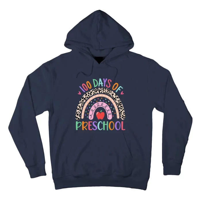 Happy 100 Days Of Preschool Teacher 100th Day Of School Tall Hoodie